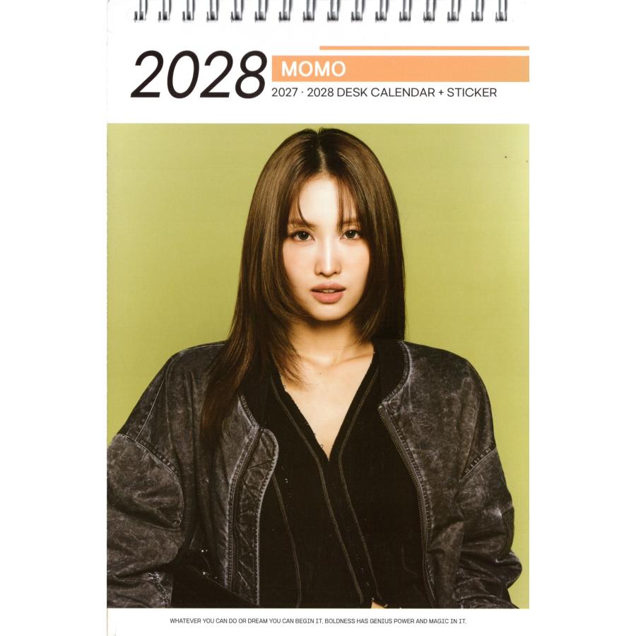 TWICE モモ MOMO グッズ 卓上 カレンダー (写真集) 2027~2028年 (2年分) + ステッカーシール 12点set |  | 03