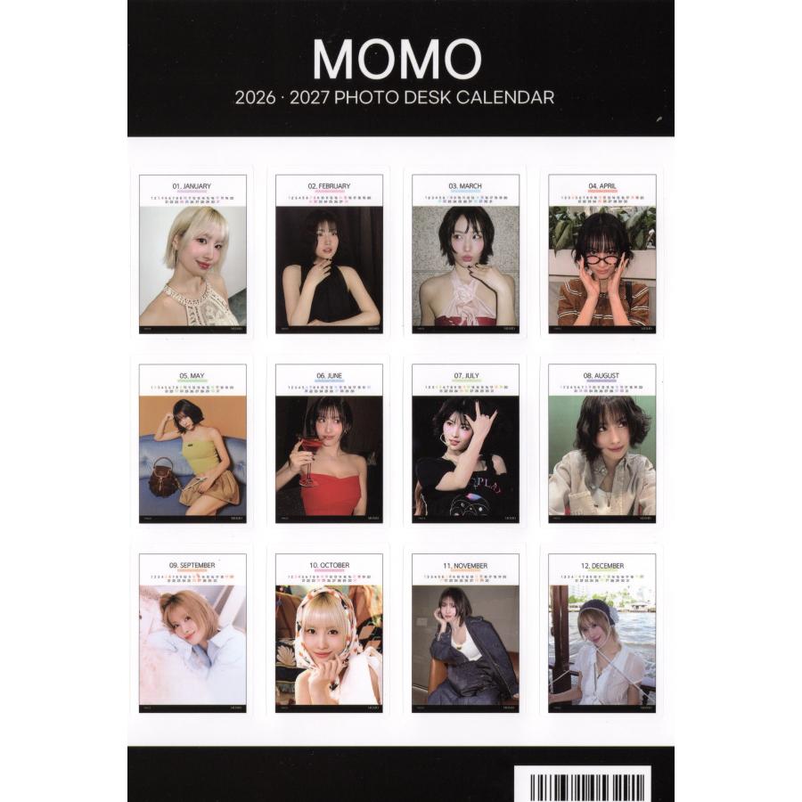 TWICE モモ MOMO グッズ 卓上 カレンダー (写真集) 2026 ~ 2027年 (2年分) + ステッカーシール [12点セット] |  | 04
