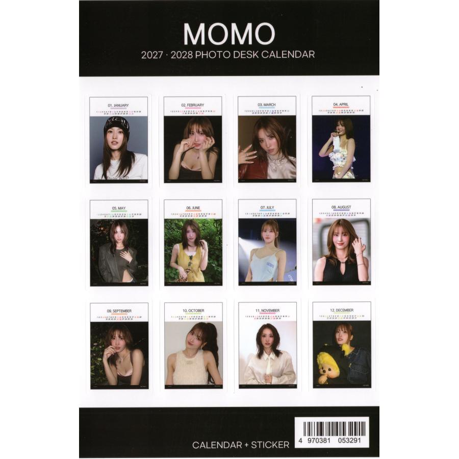 TWICE モモ MOMO グッズ 卓上 カレンダー (写真集) 2027~2028年 (2年分) + ステッカーシール 12点set |  | 04