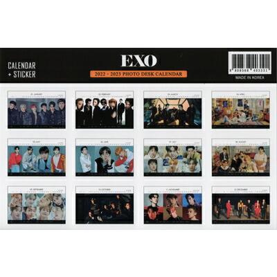 EXO エクソ グッズ 卓上 カレンダー / 写真集カレンダー 2022~2023年(2年分) + ステッカーシール [12点セット] |  | 03