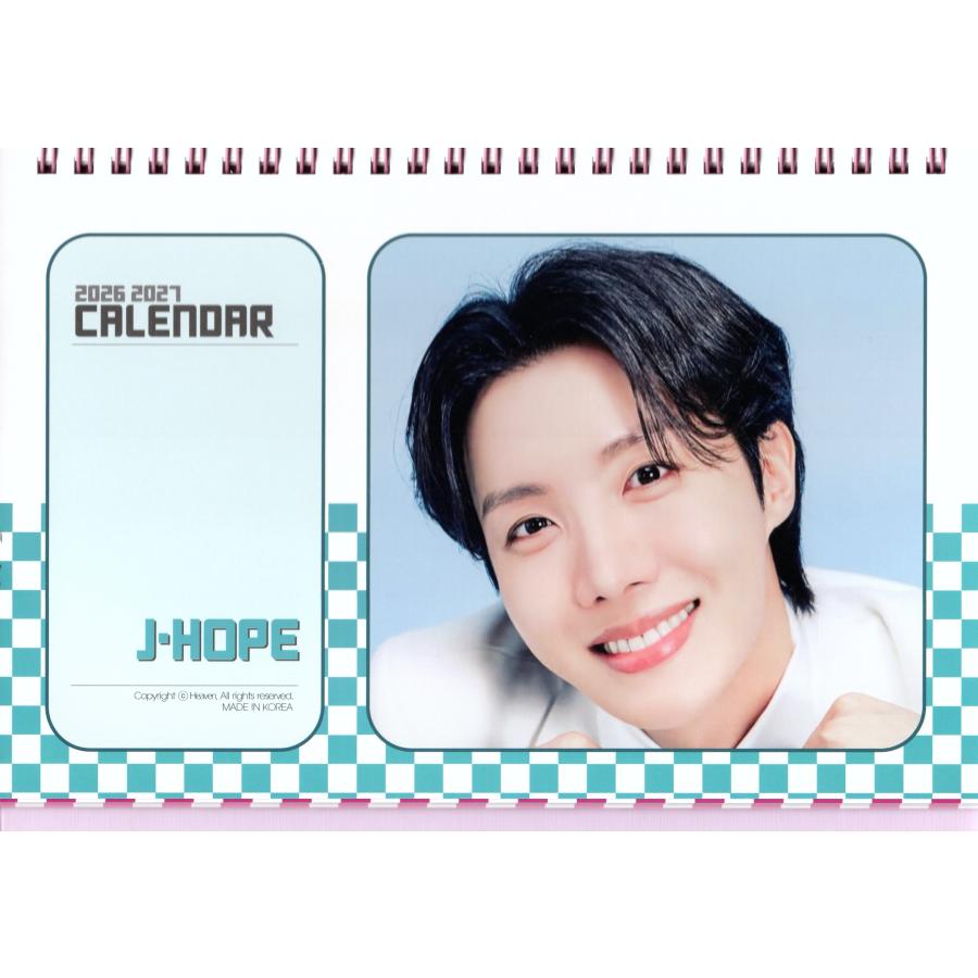 BTS J-HOPE ジェイホープ グッズ 卓上 カレンダー 2026~2027年 (2年分 ) + ステッカーセット K-POP | 