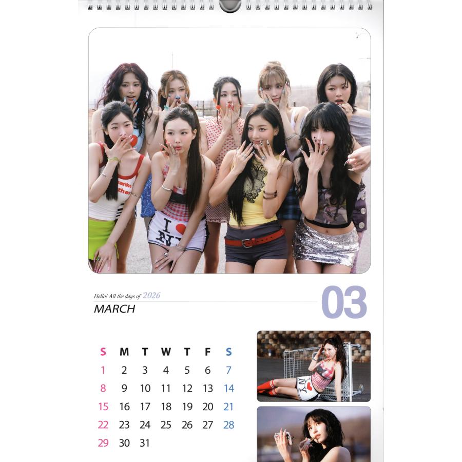 TWICE グッズ 大判 壁掛け カレンダー 2026年 (令和8年) +