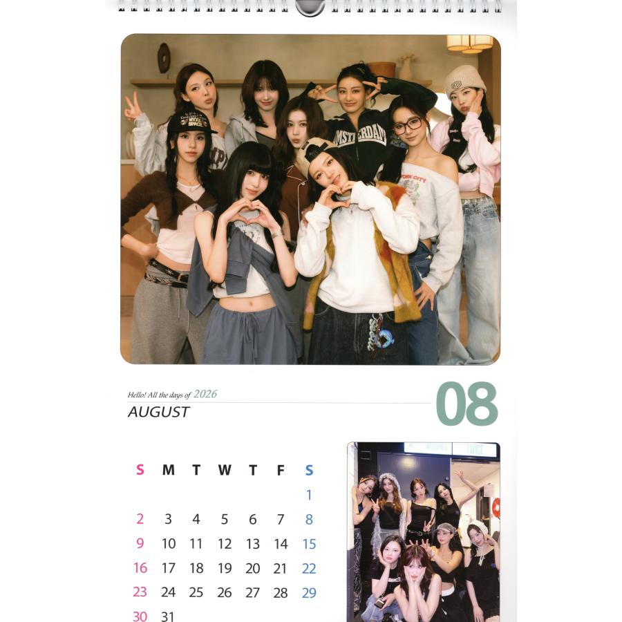 TWICE グッズ 大判 壁掛け カレンダー 2026年 (令和8年) + ステッカー