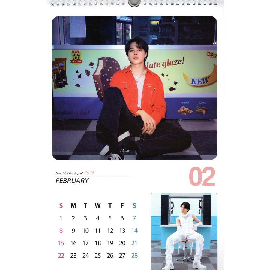 BTS ジミン グッズ 大判 壁掛け カレンダー 2026年 (令和8年) +