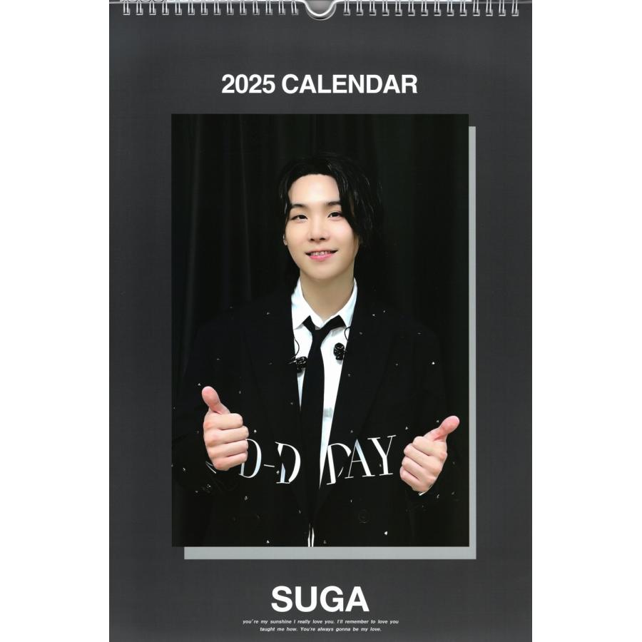 BTS SUGA シュガ グッズ 大判 壁掛け カレンダー 2025年 (令和7