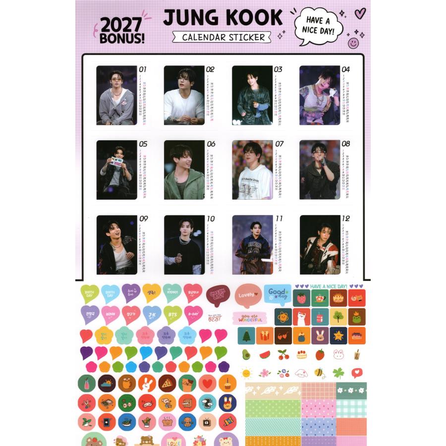 BTS ジョングク グッズ 大判 壁掛け カレンダー 2027年 (令和9年) + ステッカーセット |  | 04