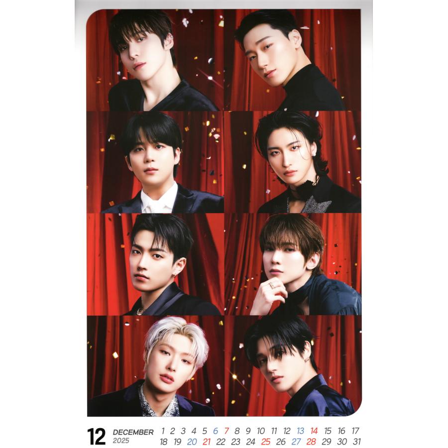 ATEEZ エーティーズ グッズ 大判 壁掛け カレンダー 2025年 (令和7年) + ステッカーセット K-POP |  | 02