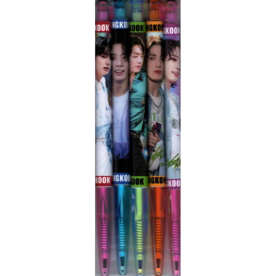 BTS ジョングク グッズ ボールペン 5本セット + ステッカー K-POP｜powerselect｜02