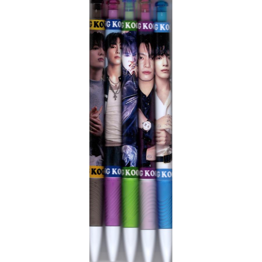 BTS ジョングク グッズ ボールペン 5本セット + ステッカー : スター