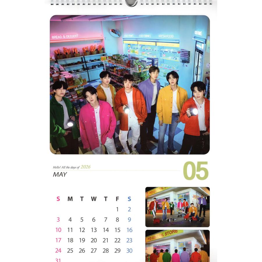 BTS グッズ 大判 壁掛け カレンダー 2026年 (令和8年) + ステッカーセット |  | 03