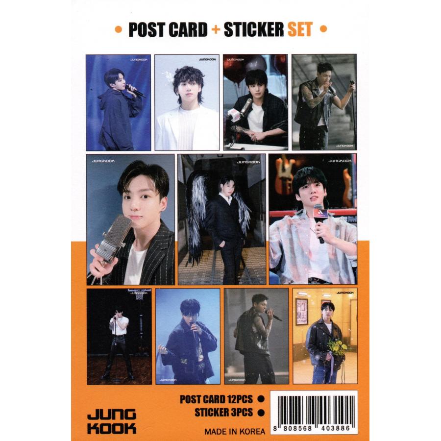 BTS ジョングク グッズ ポストカード セット ( ポストカード 12枚 + ステッカー 3枚 ) 15点セット K-POP |  | 01