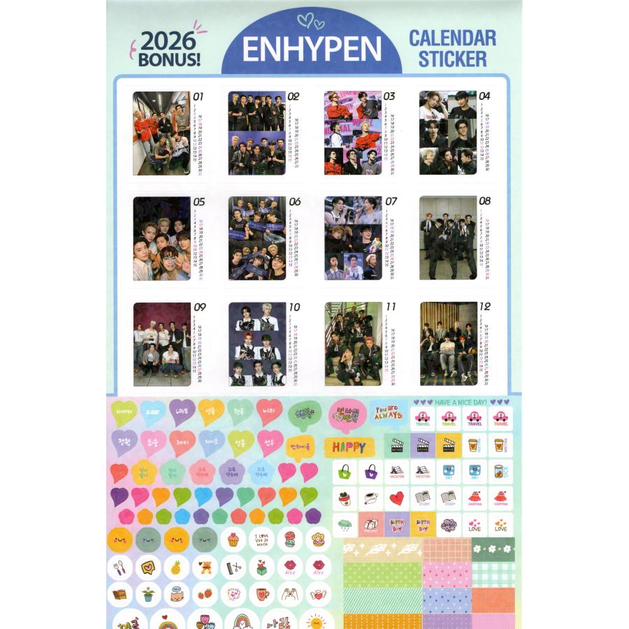 ENHYPEN グッズまとめ売り CD DVD トレカ アルバム カレンダー ENHYPEN エンハイフン グッズ 大判 壁掛け カレンダー 2026年