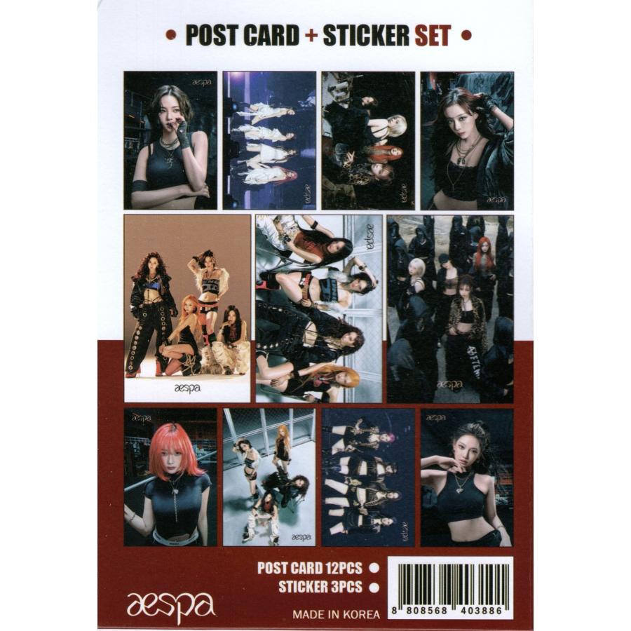 aespa エスパ グッズ ポストカード セット ( ポストカード 12枚 + ステッカー 3枚 ) 15点セット |  | 01