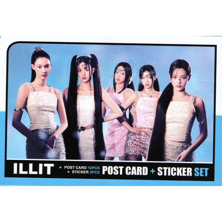ILLIT アイリット グッズ ポストカード セット ( ポストカード 12枚 + ステッカー 3枚 ) 15点セット | 