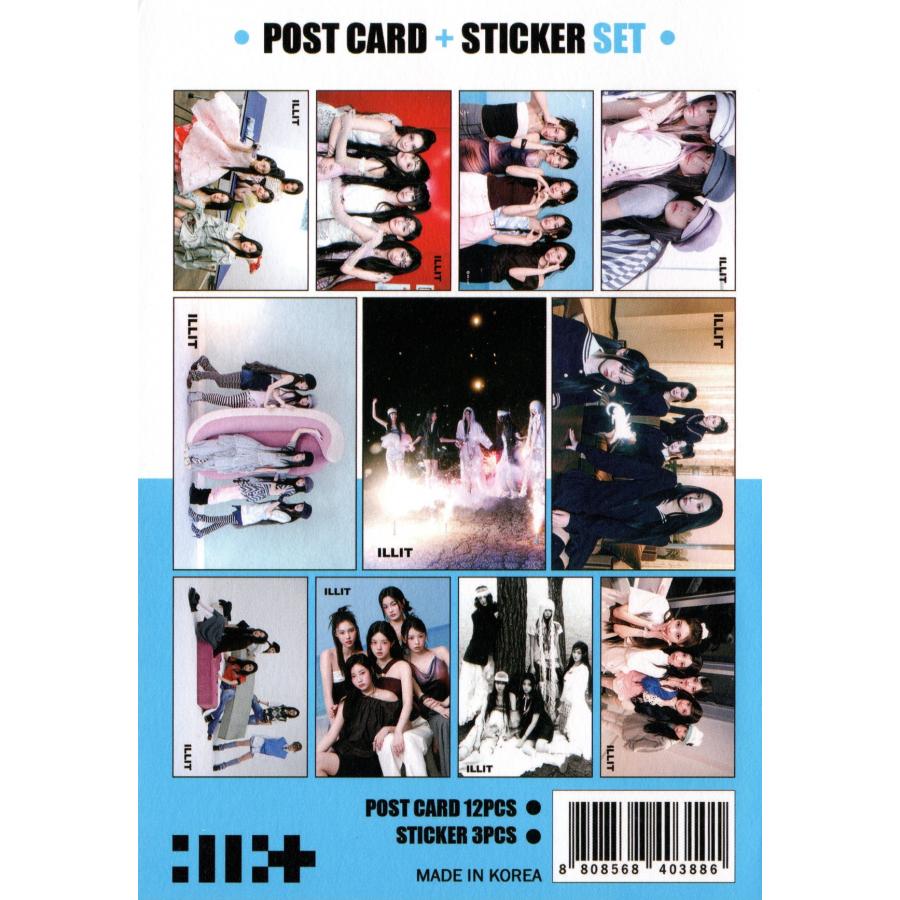ILLIT アイリット グッズ ポストカード セット ( ポストカード 12枚 + ステッカー 3枚 ) 15点セット |  | 01