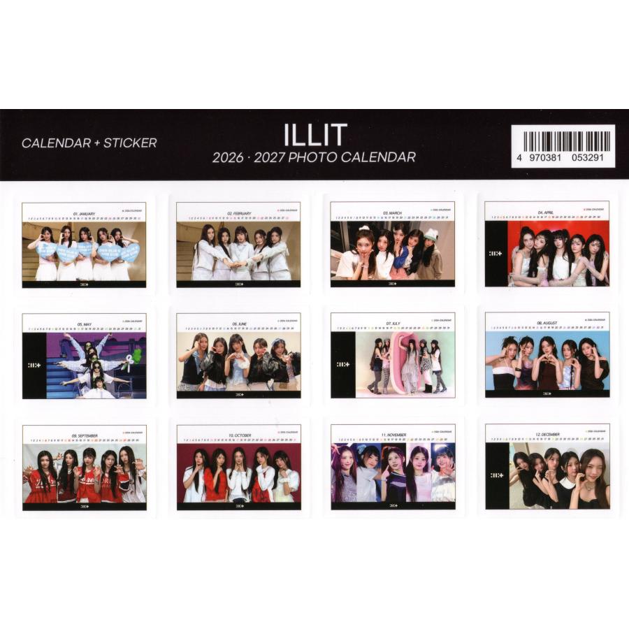 ILLIT アイリット グッズ 卓上 カレンダー  (写真集 カレンダー) 2026~2027年 (2年分) ステッカーシール [12点セット] K-POP |  | 04