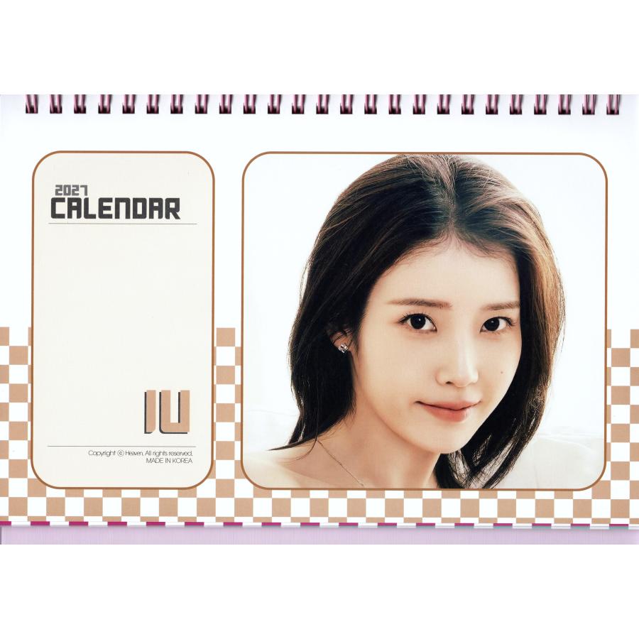 IU アイユー 卓上 カレンダー 2026~2027年(2年分) + ステッカーセット