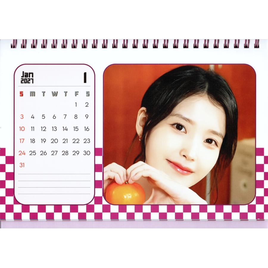IU アイユー 卓上 カレンダー 2026~2027年(2年分) + ステッカーセット