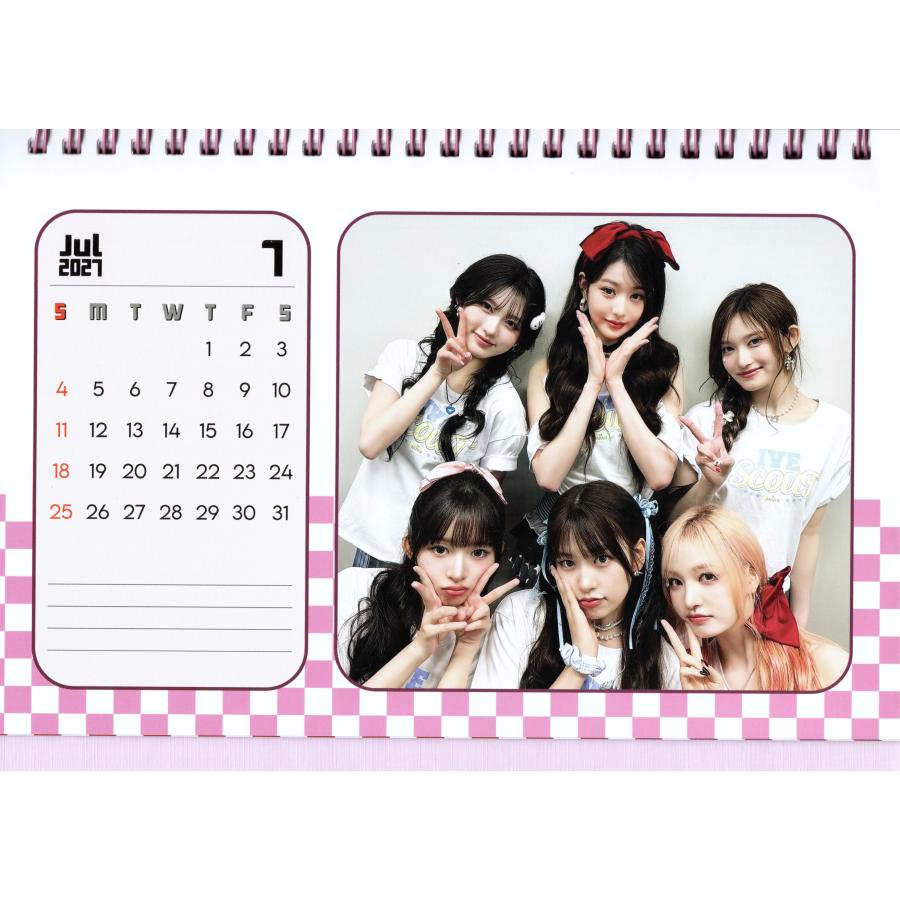 IVE アイヴ アイブ グッズ 卓上 カレンダー (写真集 カレンダー) 2026~2027年(2年分) + ステッカーセット [ピンク] |  | 02