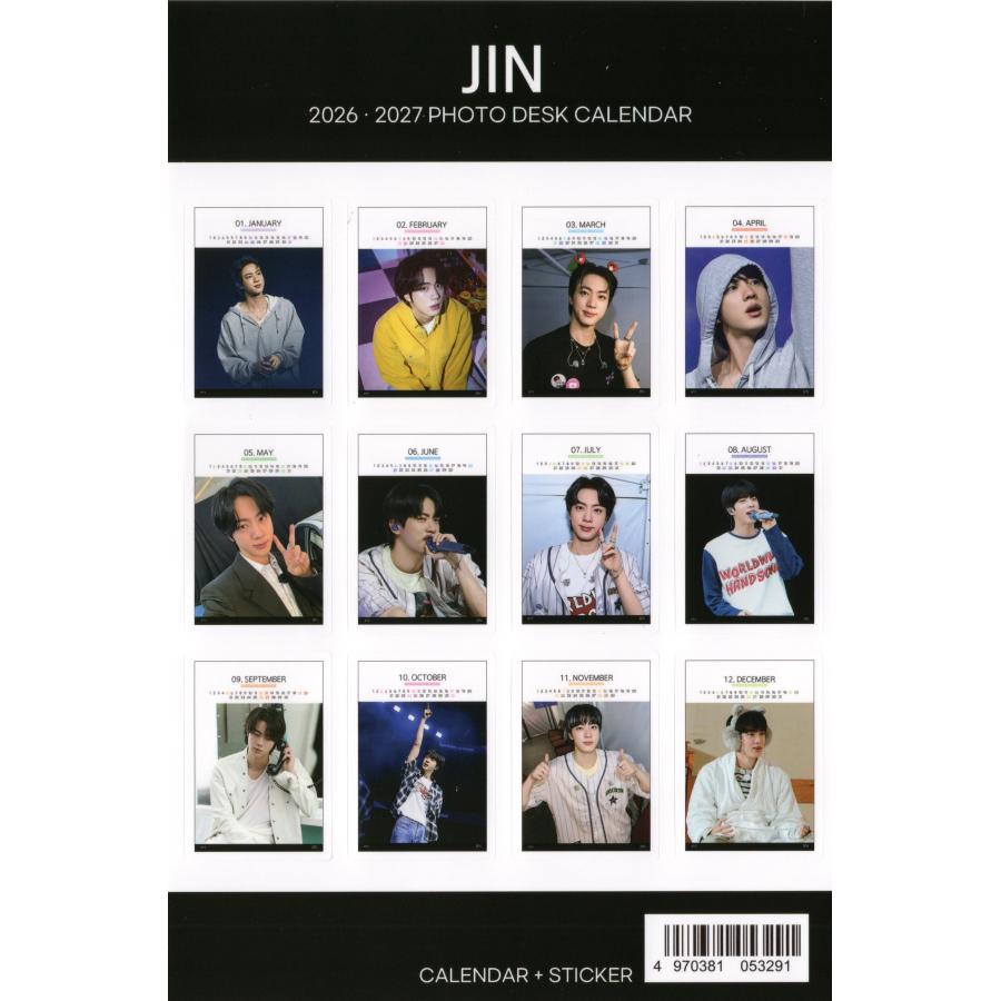 BTS JIN ジン グッズ 卓上 カレンダー (写真集) 2026 ~ 2027年 (2年分) + ステッカーシール 12点セット |  | 05