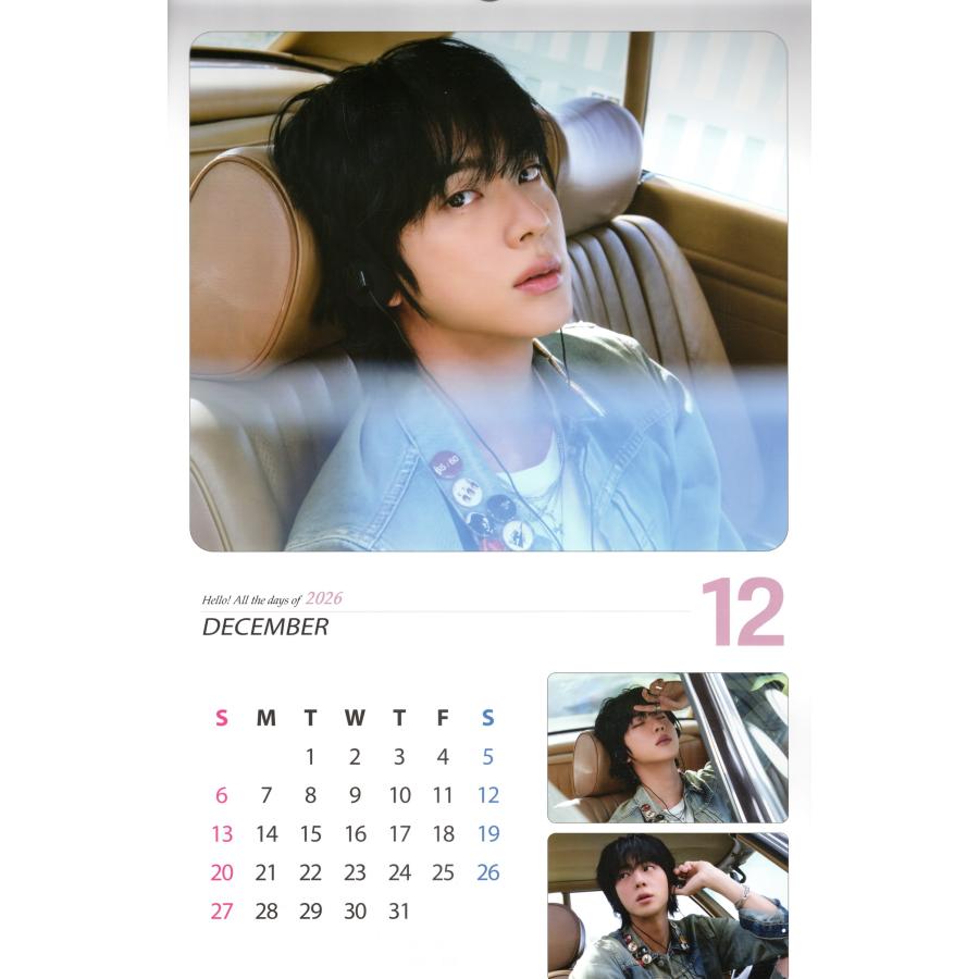 BTS JIN ジン グッズ 大判 壁掛け カレンダー 2026年 (令和8年) +