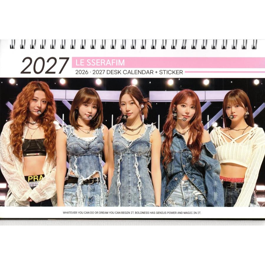 LE SSERAFIM ルセラフィム 卓上 カレンダー (写真集) 2026~2027年 (2年分) + ステッカーシール [12点セット] |  | 01