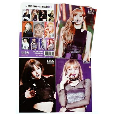 BLACKPINK ブラックピンク リサ グッズ ポストカード セット ( ポストカード 12枚 + ステッカー 3枚 ) 15点セット 新作写真 | 