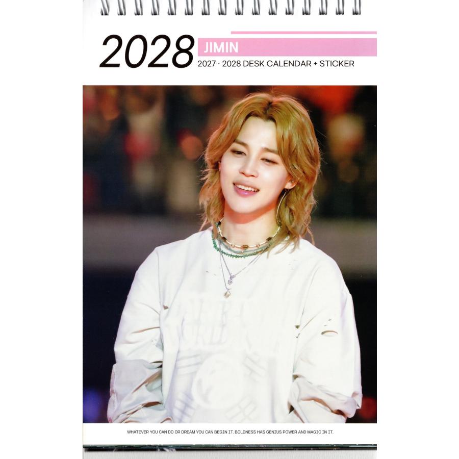 BTS ジミン グッズ 卓上 カレンダー (写真集) 2027~2028年 (2年分)  + ステッカーシール 12点セット |  | 01