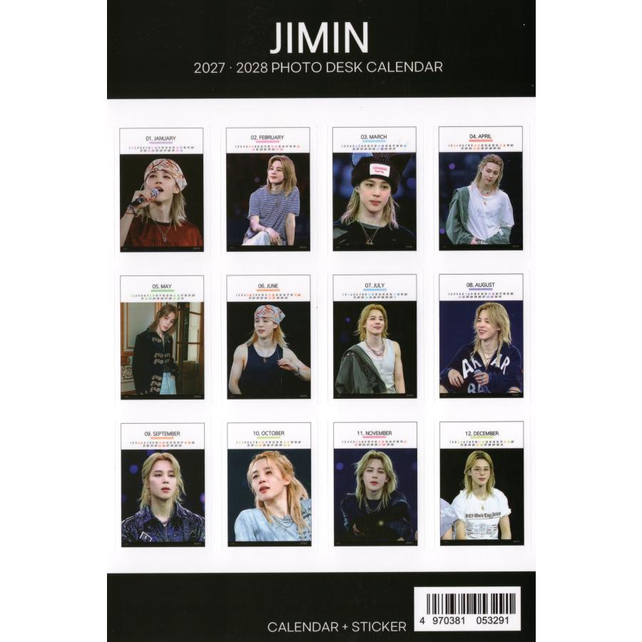 BTS ジミン グッズ 卓上 カレンダー (写真集) 2027~2028年 (2年分)  + ステッカーシール 12点セット |  | 04
