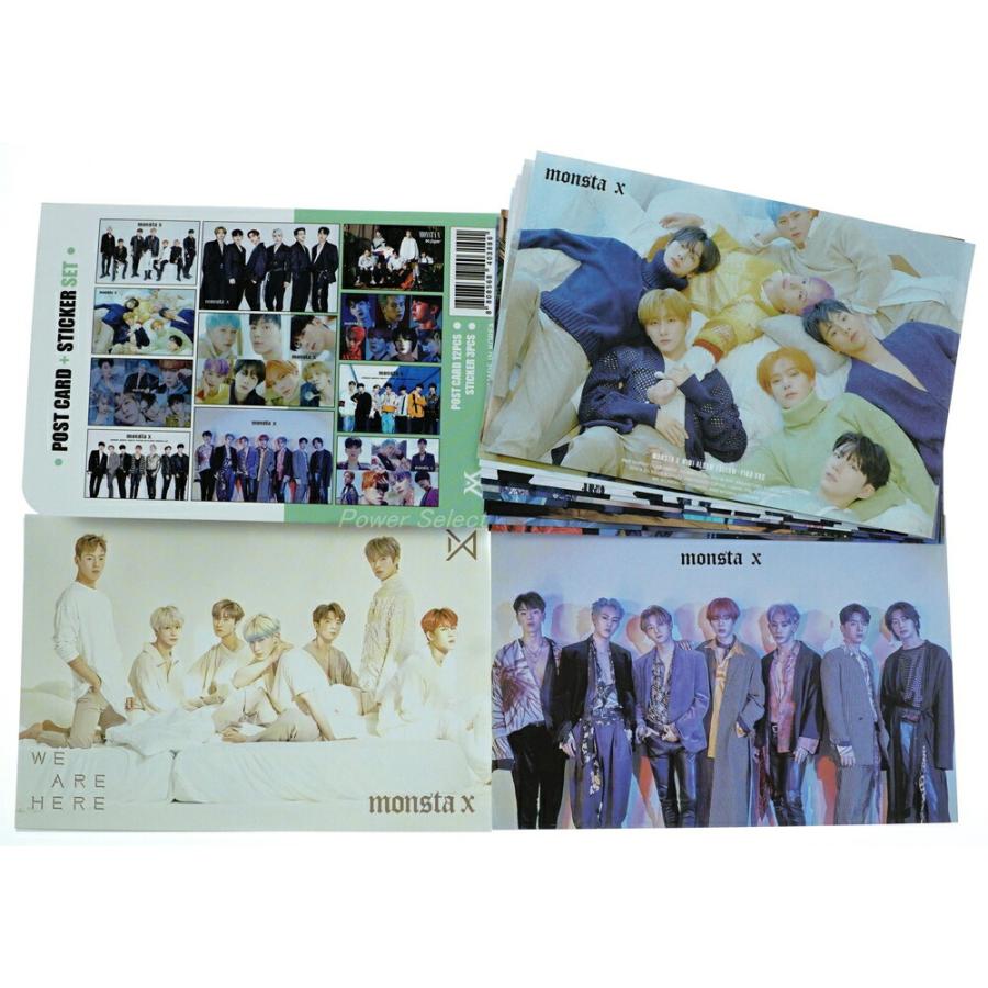 MONSTA X モンスタエックス グッズ ポストカード セット ( ポストカード 12枚 + ステッカー 3枚 ) 15点セット 新作写真 | 