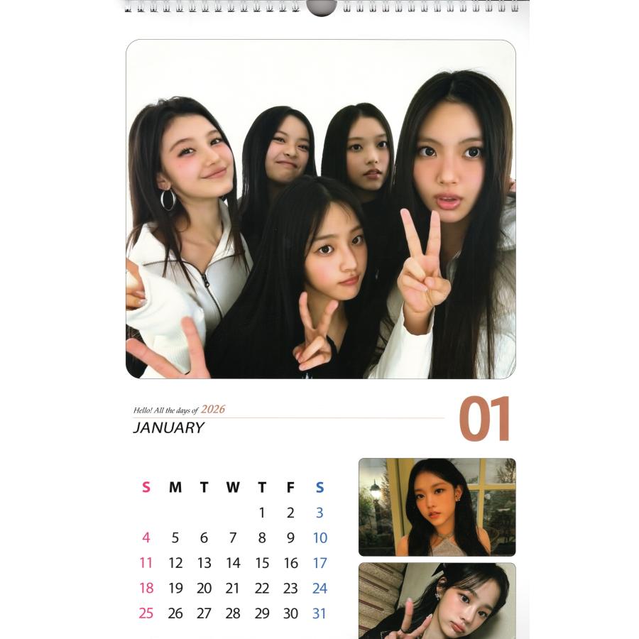 NewJeans ニュージーンズ グッズ 大判 壁掛け カレンダー 2026年 (令和