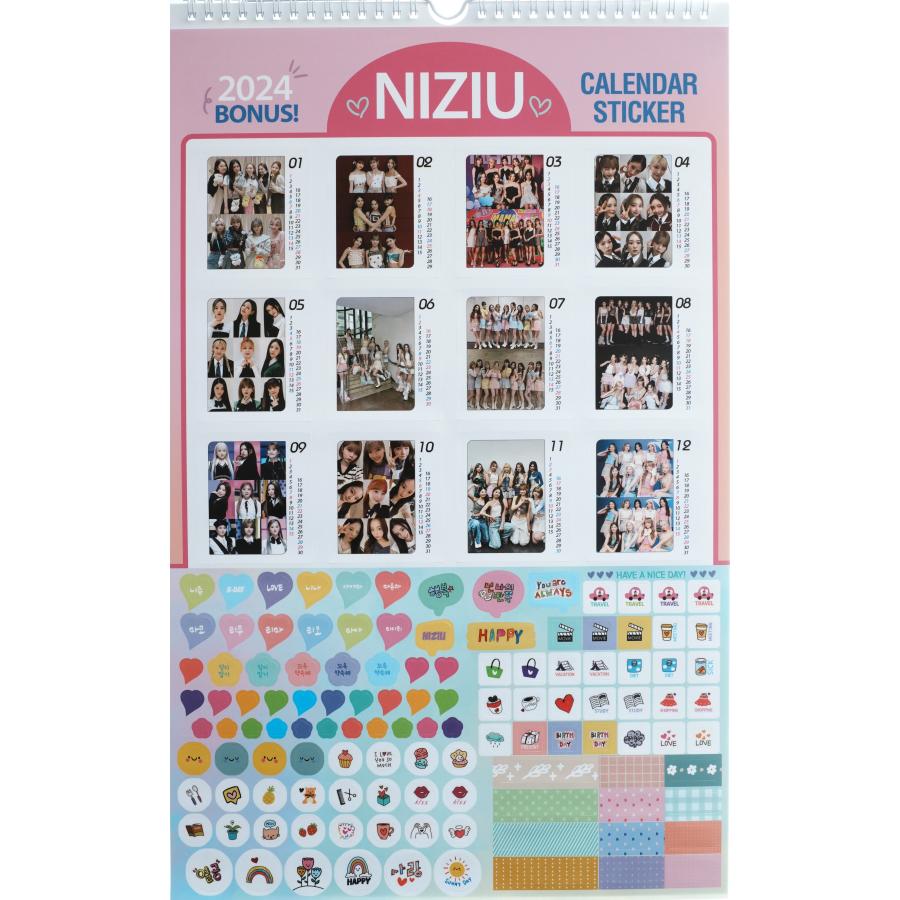 NiziU ニジュー グッズ 大判 壁掛け カレンダー 2024年 (令和6年) +
