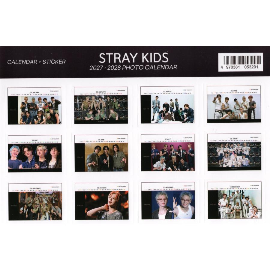 Stray Kids ストレイキッズ グッズ 卓上 カレンダー (写真集) 2027~2028 年(2年分)+ ステッカーシール 12点セット |  | 04