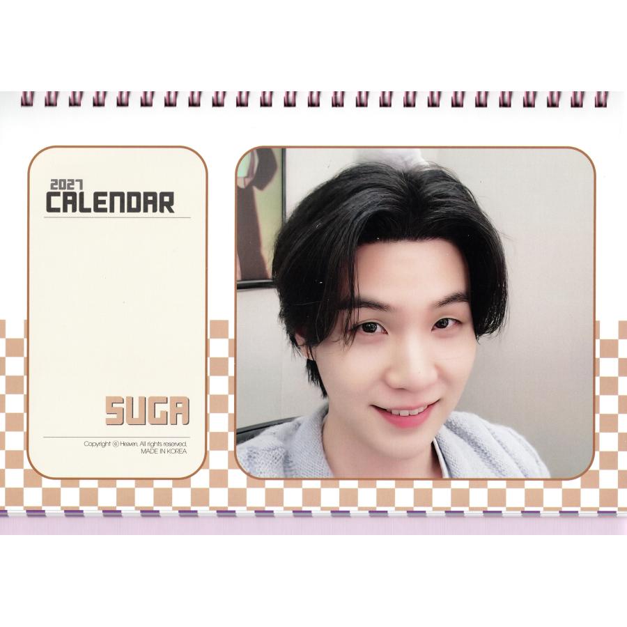 BTS シュガ SUGA グッズ 卓上 カレンダー (写真集) 2026~2027年 (2年分