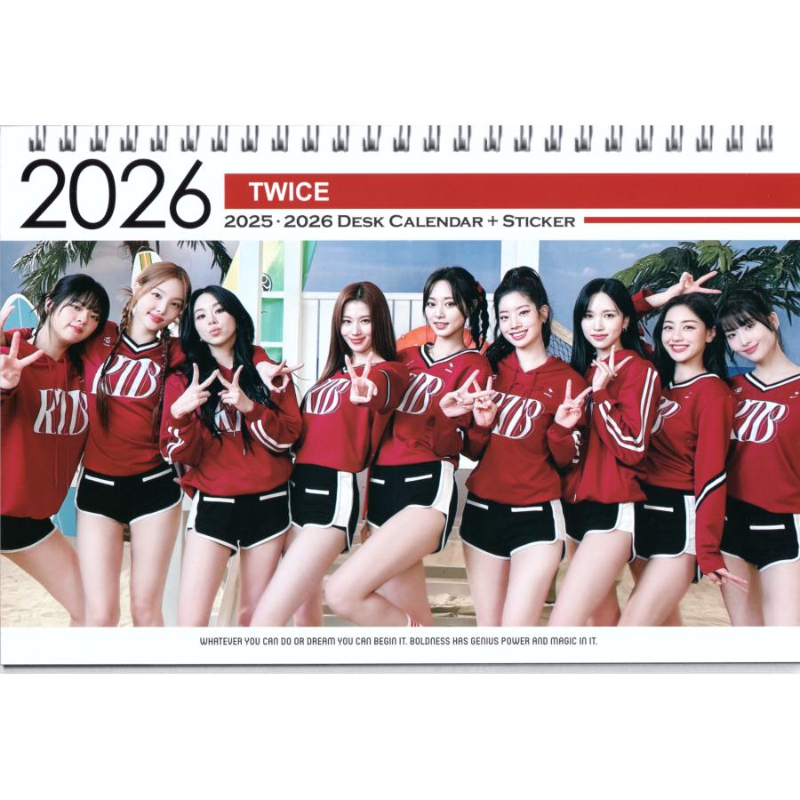 TWICE トゥワイス グッズ 卓上 カレンダー (写真集 カレンダー) 20252026年 (2年分) + ステッカーシール [12点