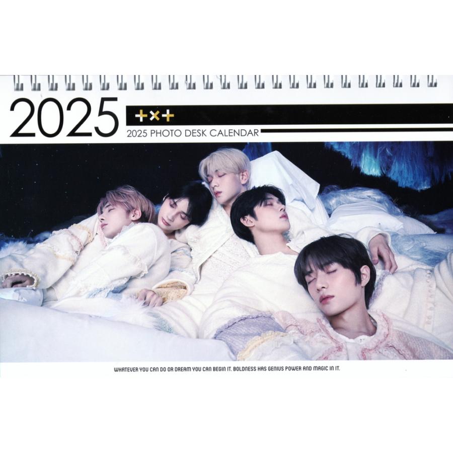 TXT KPOP グッズ 卓上 カレンダー (写真集 カレンダー) 20242025年 (2年分) + ステッカーシール [12点セット