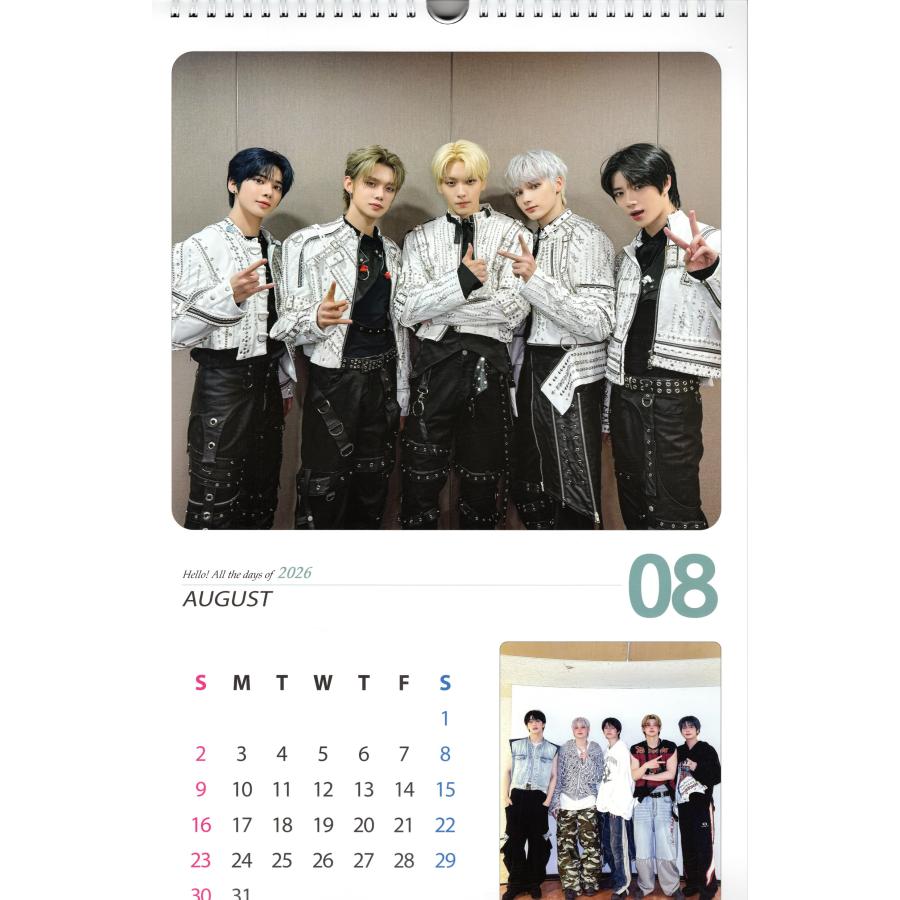 TXT グッズ 大判 壁掛け カレンダー 2026年 (令和8年) + ステッカー