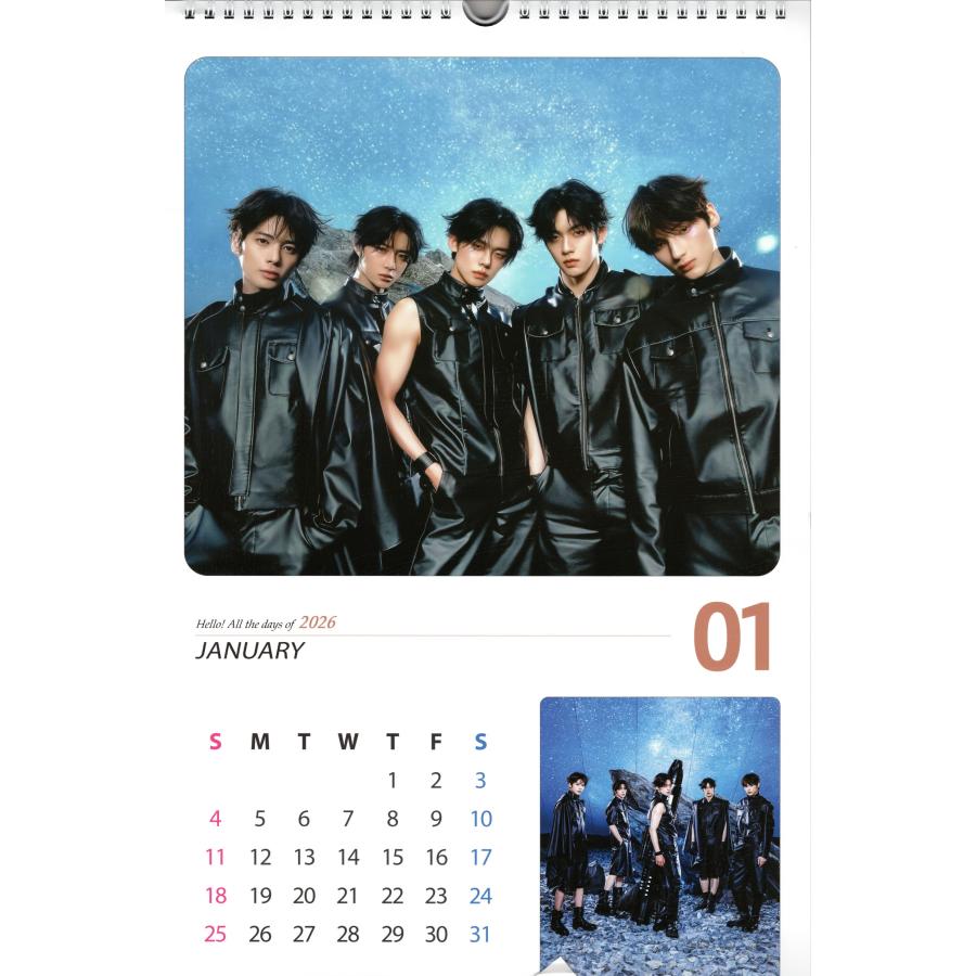 TXT グッズ 大判 壁掛け カレンダー 2026年 (令和8年) + ステッカー