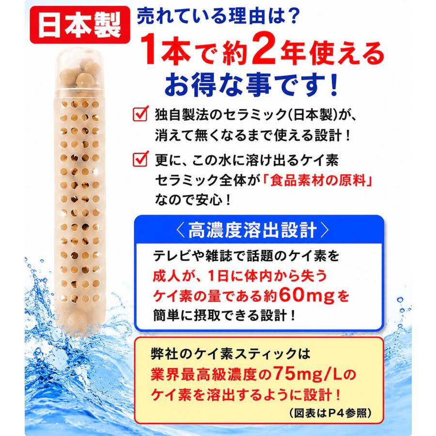 食品素材のケイ素セラミック使用 シリカ ケイ素 スティック 2本割引