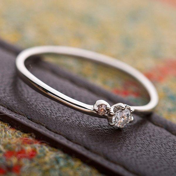 ダイヤモンド リング ダイヤ ピンクダイヤ 合計0.06ct 8号 プラチナ Pt950 指輪 ダイヤリング 鑑別カード付きの画像