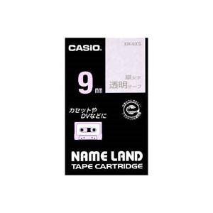 （まとめ）カシオ CASIO 透明テープ XR-9XS 透明に銀文字 9mm〔×5セット〕