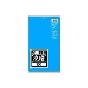 （まとめ）日本サニパック ポリゴミ袋 N-91 青 90L 10枚〔×10セット〕