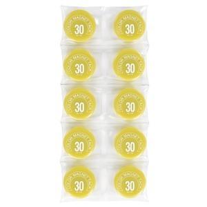 （まとめ）ミツヤ カラーマグネット MR-30 黄 30mm 10個〔×10セット〕