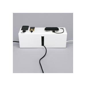 (まとめ) バッファロー ケーブルボックス 電源タップ＆ケーブル収容 Lサイズ ホワイト BSTB01LWH 1個 〔×2セット〕