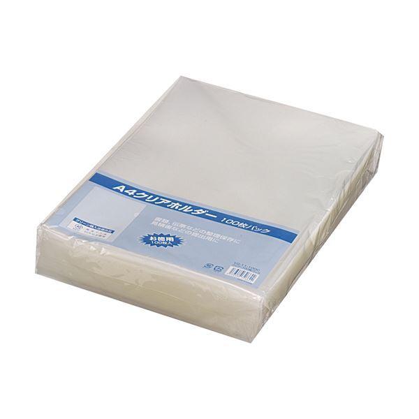 （まとめ） G-Aim クリアホルダー A4 再生PP YG-11-100C 1パック（100枚） 〔×3セット〕