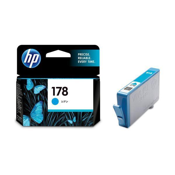 （まとめ） HP178 インクカートリッジ シアン CB318HJ 1個 〔×4セット〕