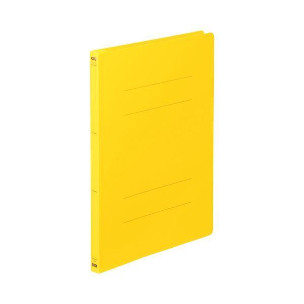 （まとめ） TANOSEE フラットファイル（PP） A4タテ 150枚収容 背幅17mm イエロー 1セット（25冊：5冊×5パック） 〔×2セット〕