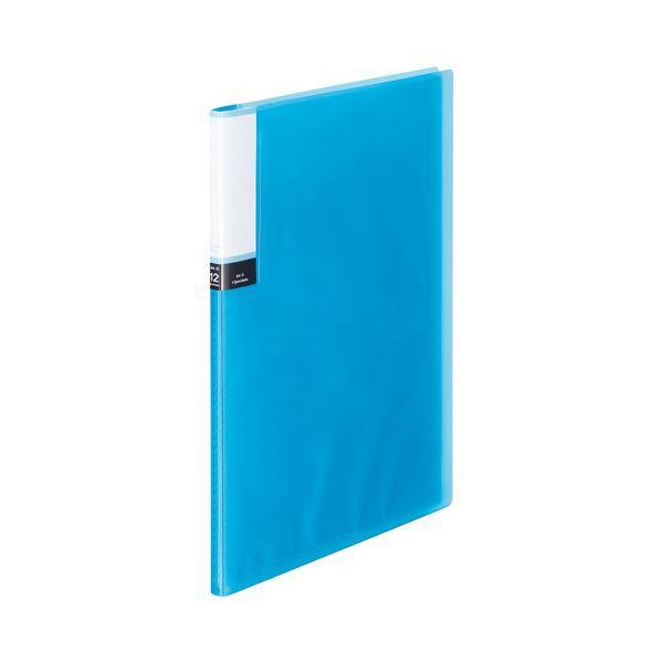 （まとめ） TANOSEE クリアブック（透明表紙） A4タテ 12ポケット 背幅8mm ブルー 1セット（10冊） 〔×3セット〕