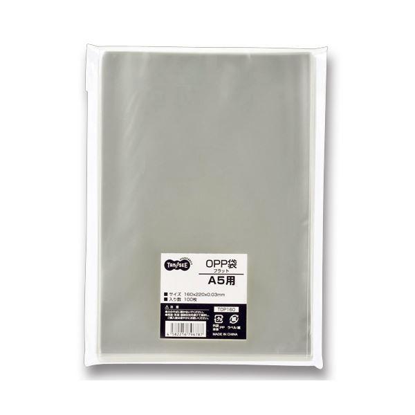 （まとめ） TANOSEE OPP袋 フラット A5用 160×220mm 1セット（500枚：100枚×5パック） 〔×3セット〕