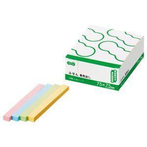 （まとめ） TANOSEE ふせん 長見出し 75×7.5mm 4色 1パック（40冊） 〔×5セット〕